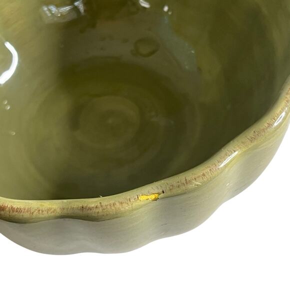 Set of 2 Vintage Roscher & Co. Bowls Bellini Collection Stoneware Green Yellow - Picture 6 of 11
